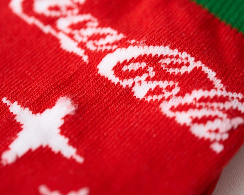 Socken bedrucken lassen, Nahaufnahme einer Socke